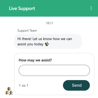 Live-Chat des Kundensupports im Slotorado Casino